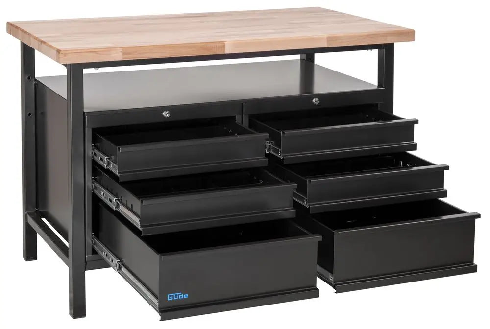 Banco da lavoro Guede P 1200 SS Black Line con 6 cassetti