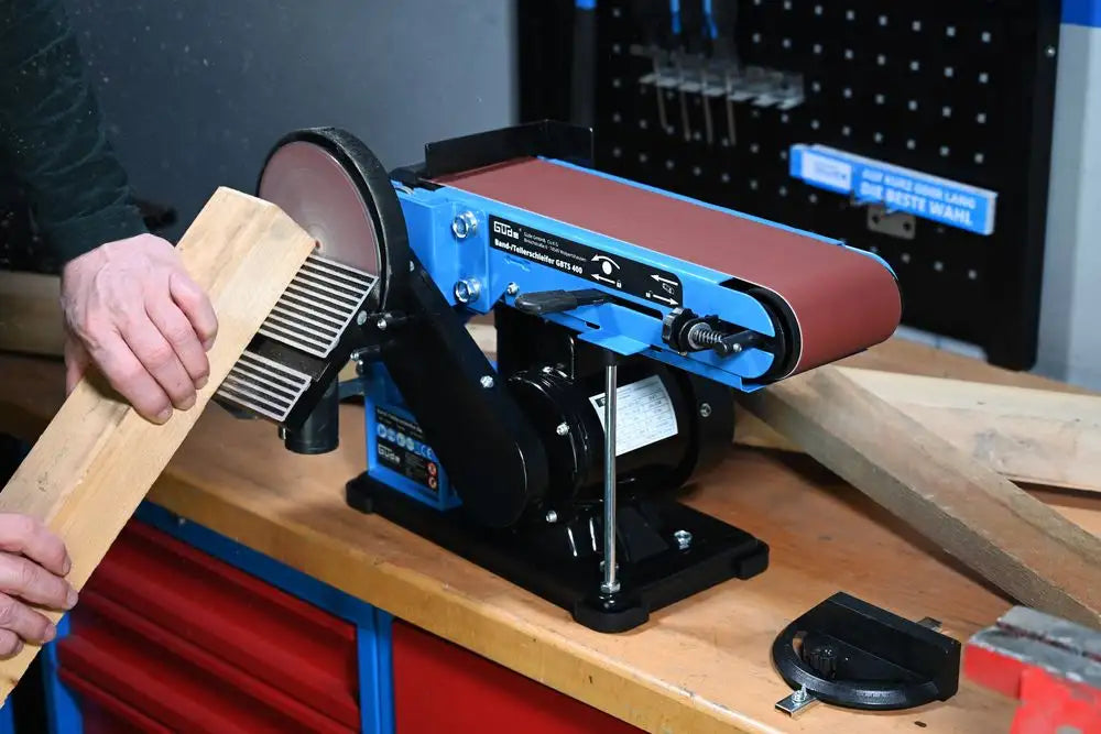Levigatrice a nastro e disco Guede GBTS 400 – 350 W, Ø150 mm