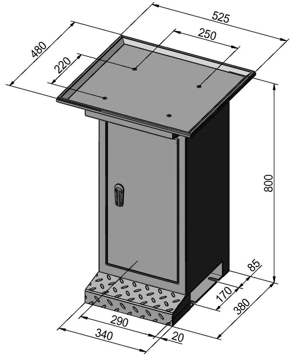 Basamento Bernardo BF 2 con vasca raccoglitruccioli – supporto universale per macchine