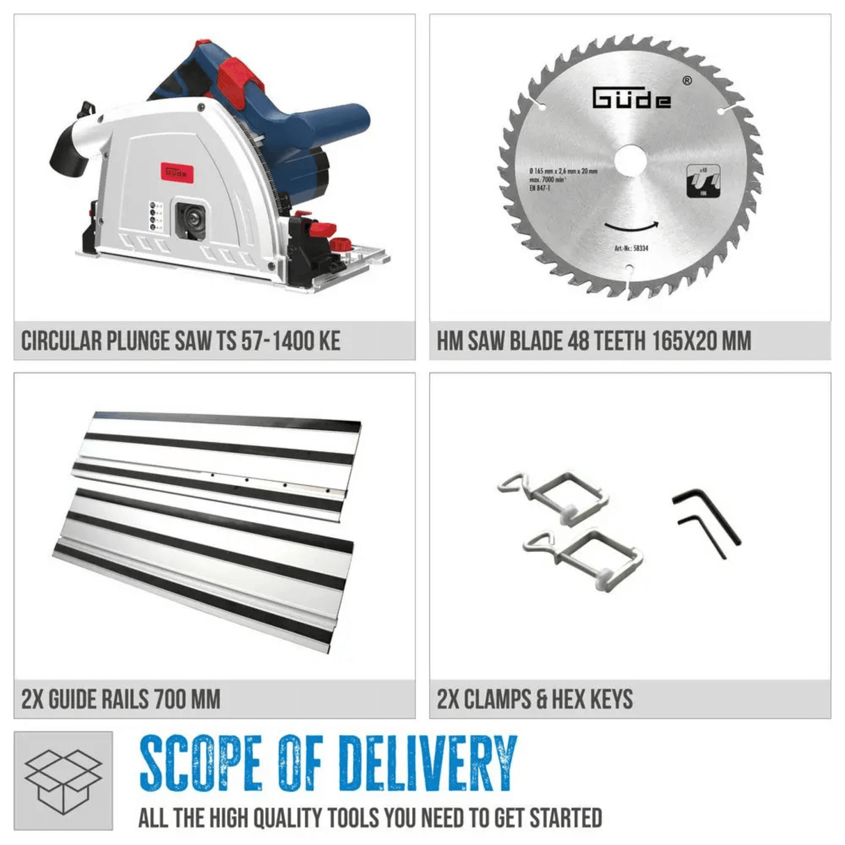 Sega a immersione Guede TS 57-1400 KE Set – Potente e precisa, 1400 W