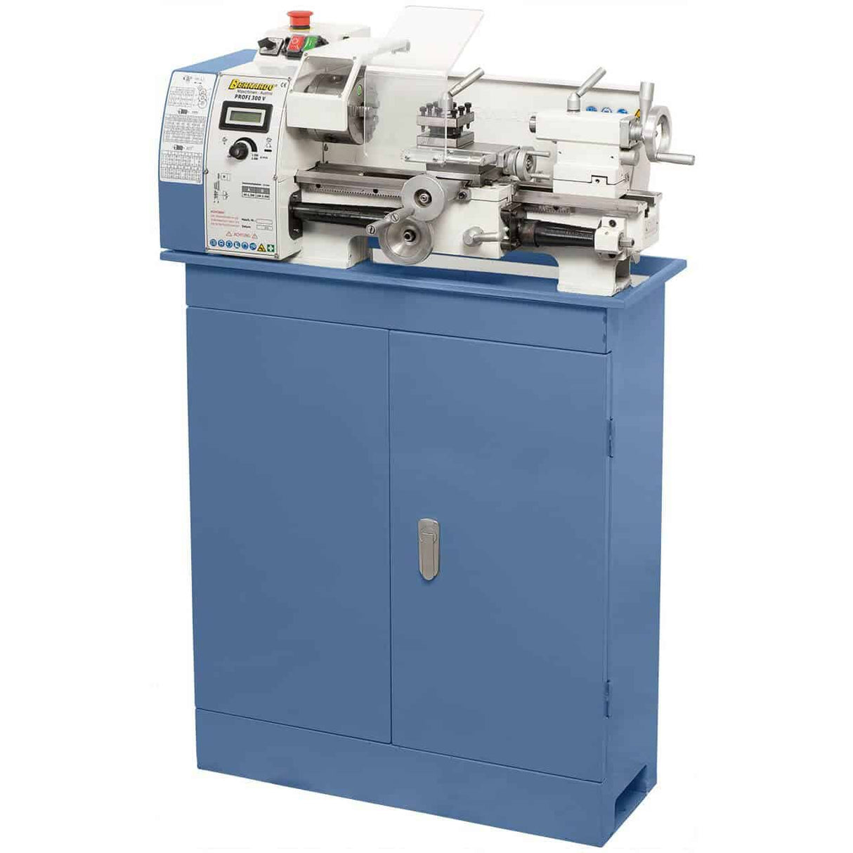 Tornio da banco Bernardo Patrona Profi 300 V con mandrino da 100 mm e velocità regolabile fino a 2500 giri/min.