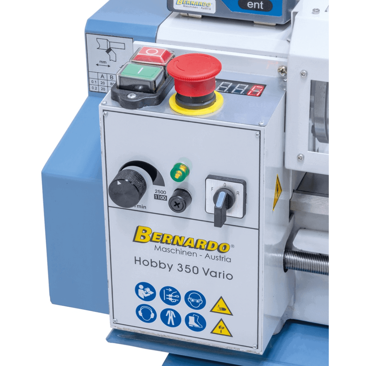 Bernardo Hobby 350 Vario – Tornio da banco con DRO 2 assi DT 40