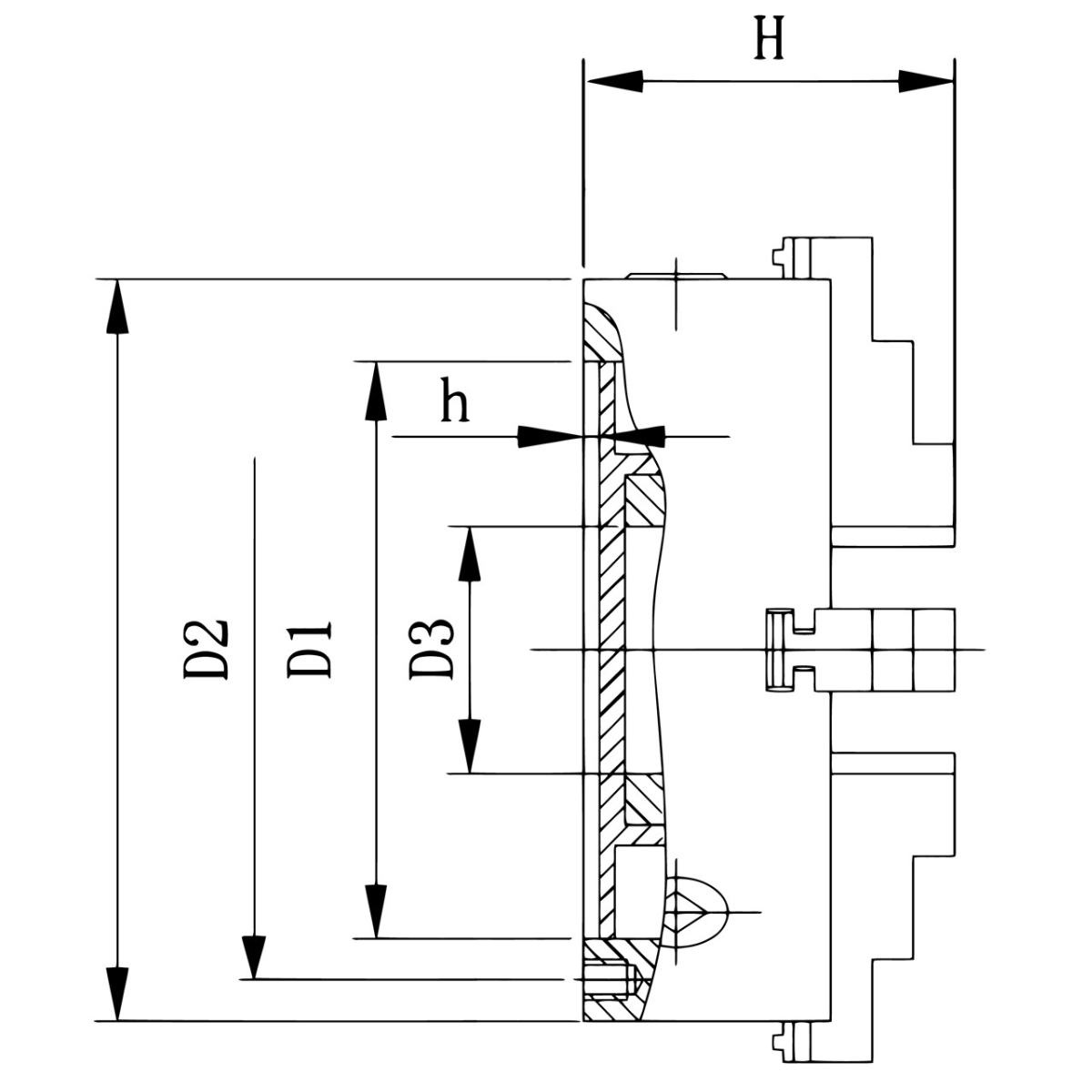 Mandrino a 4 griffe DK12-125