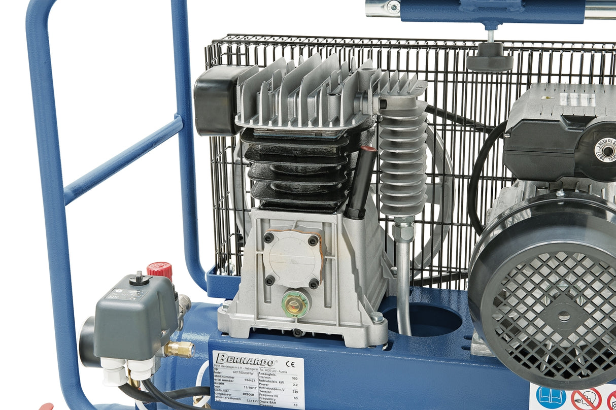Compressore carrellato Bernardo AC17/DUO/F/W – 3 HP, silenzioso