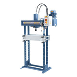Pressa idraulica Bernardo BHP 30 da 30 ton, con cilindro scorrevole e piano regolabile, ideale per officine e reparti di manutenzione.