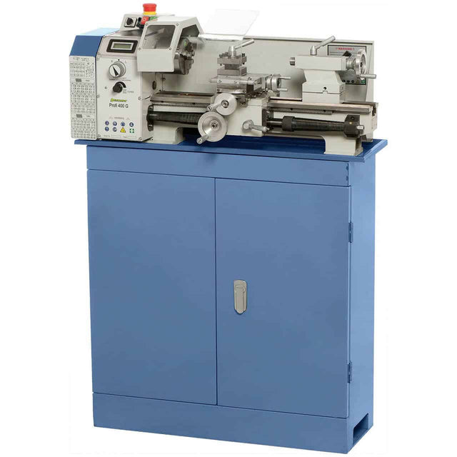 Tornio da banco Bernardo Patrona Profi 400 G con mandrino da 100 mm e velocità regolabile fino a 2500 giri/min.