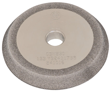 Mola abrasiva in CBN per affilatura e rettifica di utensili in acciaio rapido su affilatrice DG 13 M.