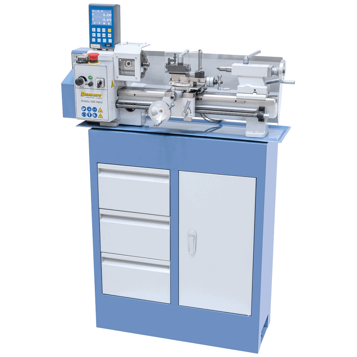 Bernardo Hobby 350 Vario – Tornio da banco con DRO 2 assi DT 40