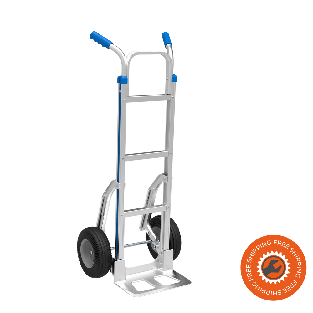 Carrello Ravendo 200 CLS SR M in acciaio argento con ruote PUR anti-foratura e capacità di carico fino a 200 kg.
