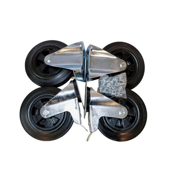 Telaio completo Ravendo con freni integrati e ruote piene, struttura robusta per uso professionale