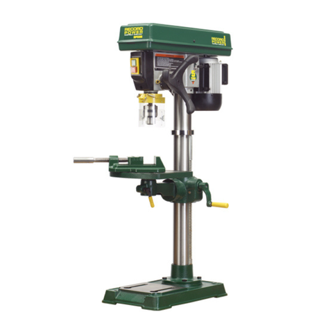 Trapano a colonna da banco Record Power DP58B con struttura in ghisa, mandrino da 16 mm, tavolo regolabile con cremagliera e colonna da 30" per utilizzo professionale.